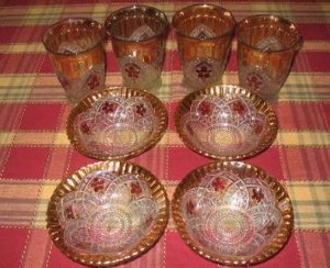 Flower Medallion Berry Bowls and Tumblers