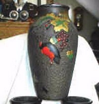 Bird on Grape Goofus Vase