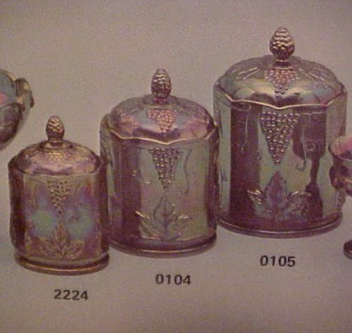 Original Indiana Sales catalog picture of the three canister set
