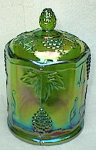 Green carnival candy jar or small canister