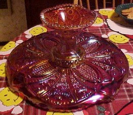 Red Heirloom Cake Stand exterior