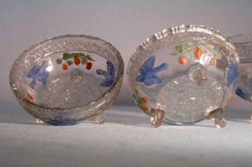 Bird and Strawberry Small Berry Bowls - 1916