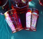 Indiana Glass Red Carnival Good LuckTumblers