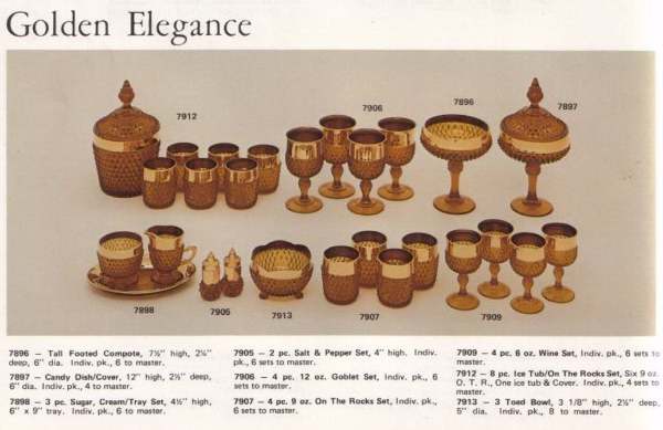 Diamond Point Golden Elegance - 1978 Indiana Glass Catalog