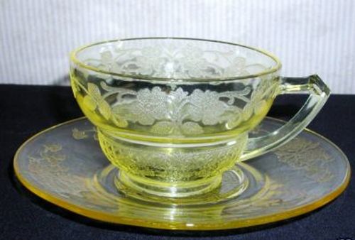 Vernon Cup and Saucer in Yellow - 1930 to 1932