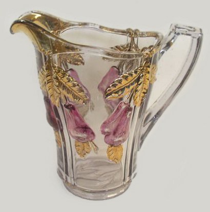 Bosc Pear Pitcher - 1913 - cryatal with gold trim and amethyst stain