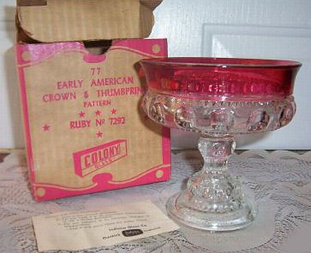 Early American Crown & Thumbprint in Ruby