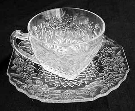 Pineapple and Floral Cup and Saucer - 1933