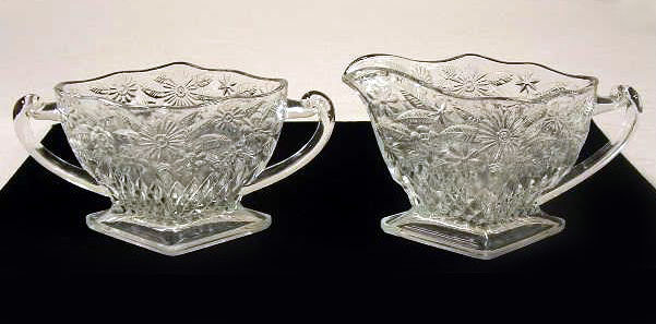 Pineapple and Floral Sugar and Creamer Set - 1933