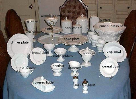 SOME of the Harvest milk glass items